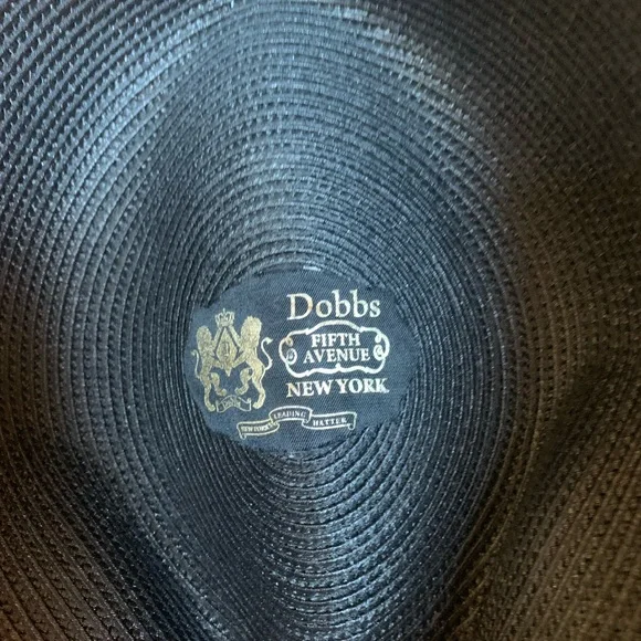Dobbs Fifth Avenue New York Stylish Black  Fedora with Feather Accent sz 7 1/4 - Picture 5 of 7